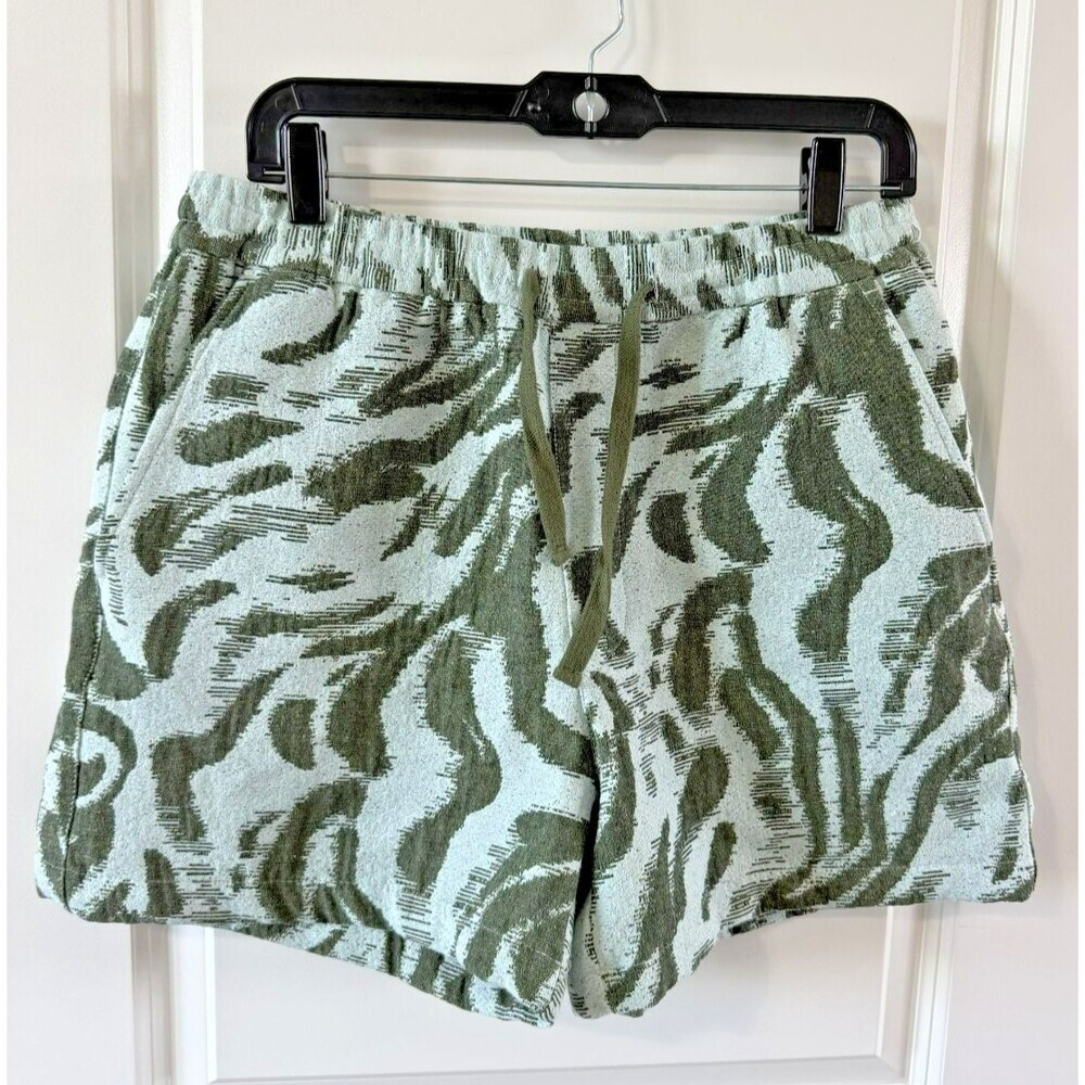 Zara Blue/Green, Textured/Patterned, draw string pockets Shorts L